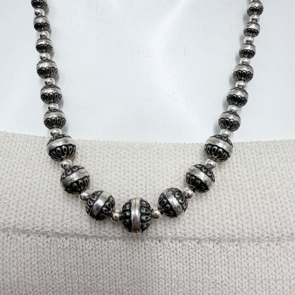 Carolyn Pollack Relios Graduated Navajo Pearl Necklace 24" Long - Picture 2 of 12